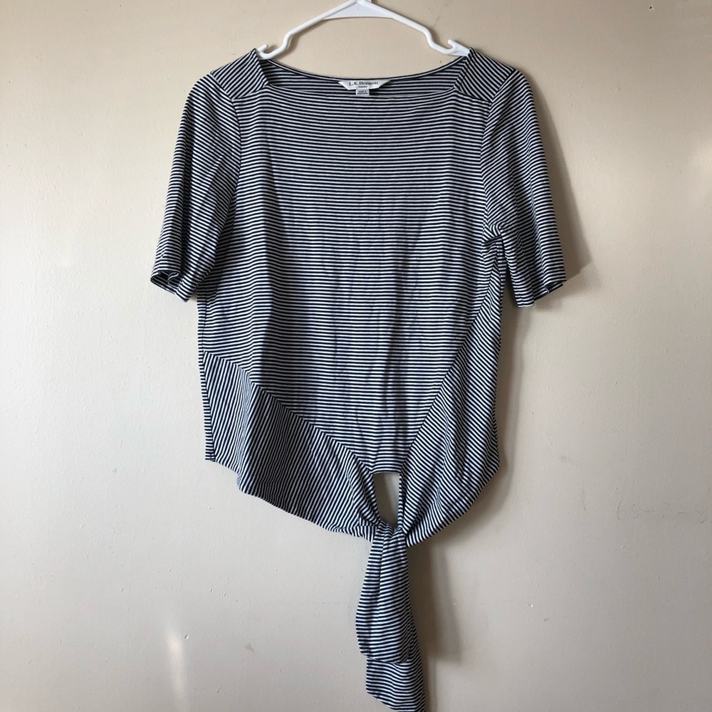 L.K.Bennett striped print short sleeves top size S for women